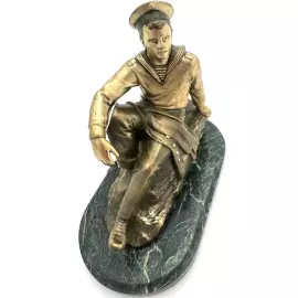 Bronze statuette and serpentine "Sailor"